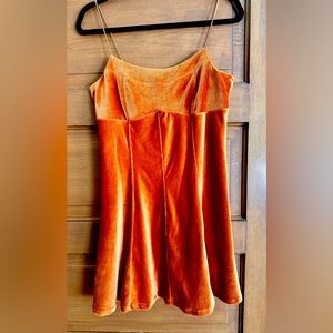 Wild Fable Burnt Sienna Velvet Skater Style Mini Dress!!  Size Medium Skater